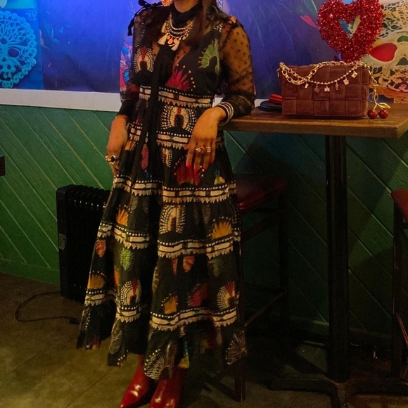 NWT Farm Rio Wonderful Headdress Midi Dress - Picture 8 of 17